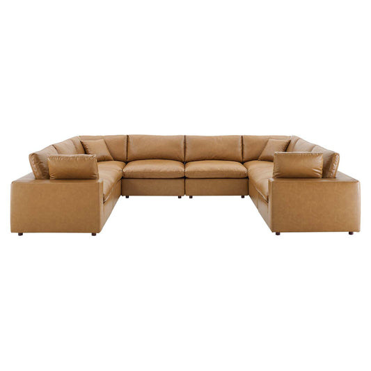 Modway Commix Down Filled Overstuffed Vegan Leather 8-Piece Sectional Sofa | Sofas | 