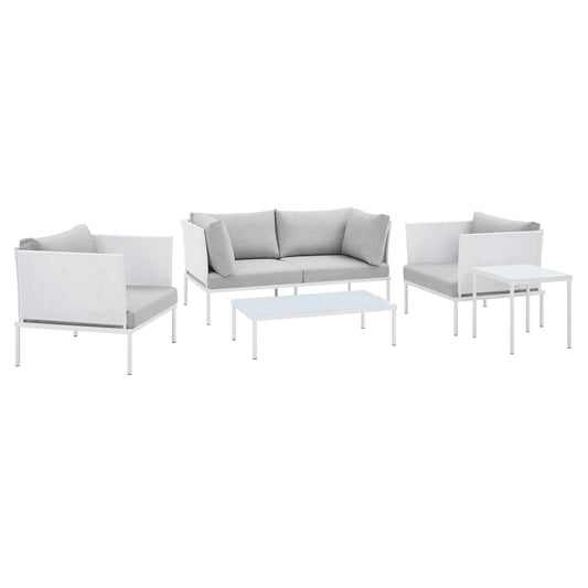 Harmony 5-Piece  Sunbrella® Outdoor Patio Aluminum Furniture Set By Modway | Outdoor Sofas, Loveseats & Sectionals