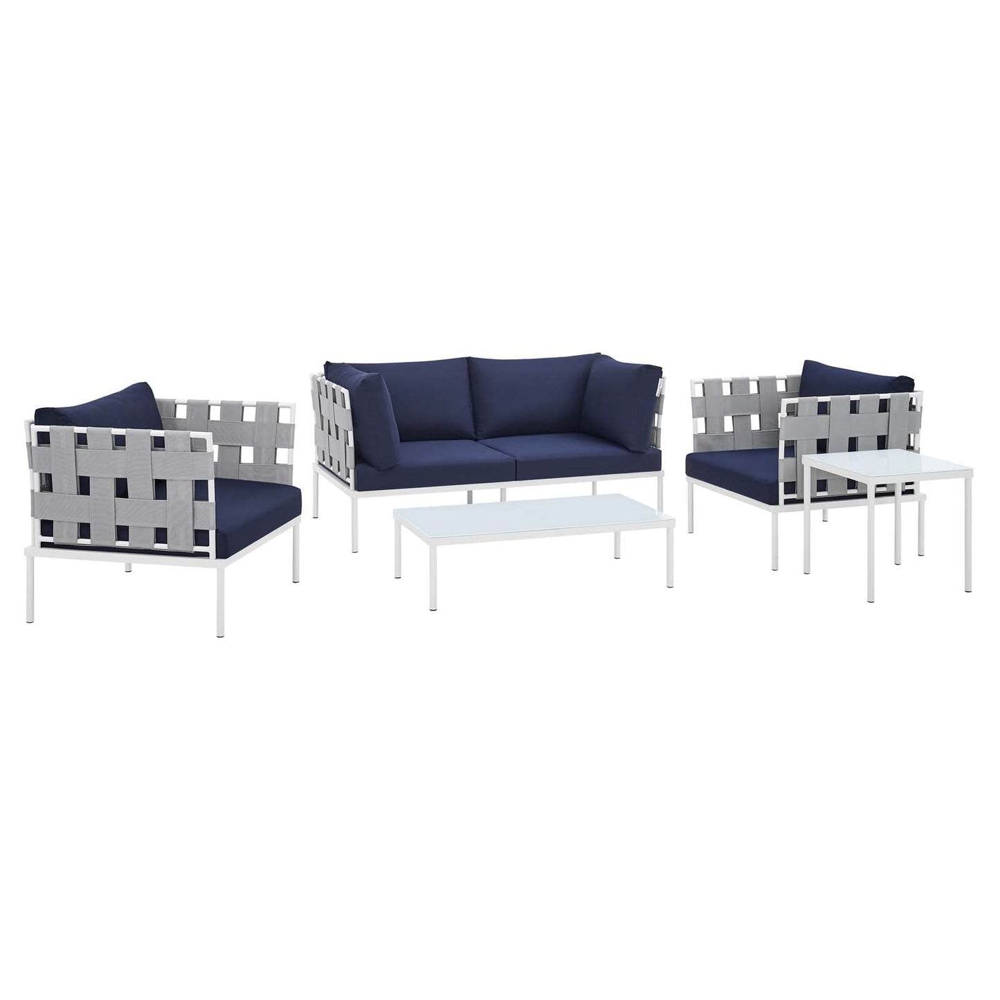 Harmony 5-Piece  Sunbrella® Outdoor Patio Aluminum Furniture Set By Modway - EEI-4925 | Outdoor Sofas, Loveseats & Sectionals - 2