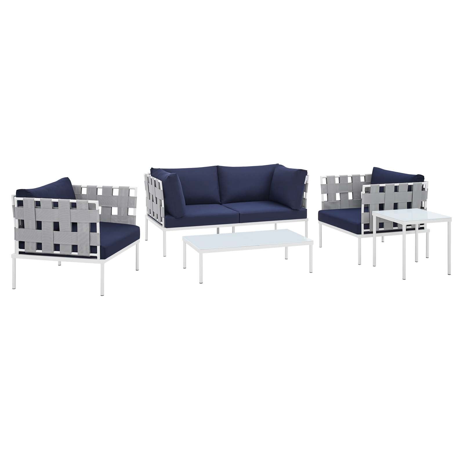 Harmony 5-Piece  Sunbrella® Outdoor Patio Aluminum Furniture Set By Modway - EEI-4925 | Outdoor Sofas, Loveseats & Sectionals - 2
