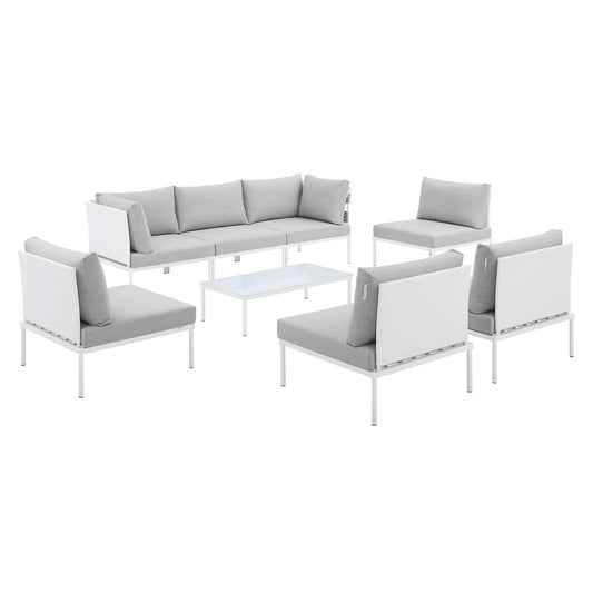 Harmony 8-Piece  Sunbrella® Outdoor Patio Aluminum Sectional Sofa Set By Modway | Outdoor Sofas, Loveseats & Sectionals | 