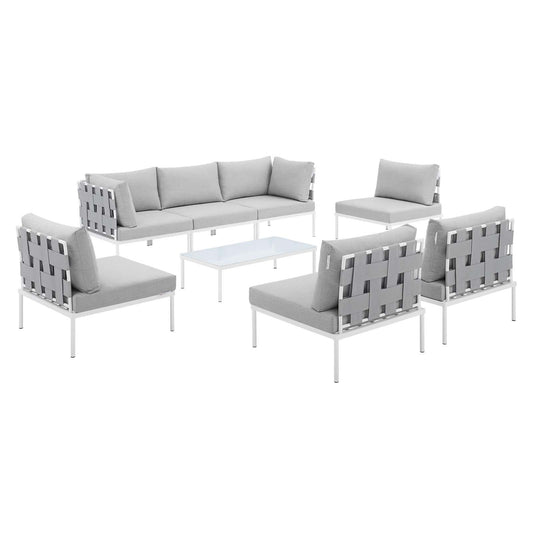 Harmony 8-Piece  Sunbrella® Outdoor Patio All Mesh Sectional Sofa Set By Modway | Outdoor Patio | 