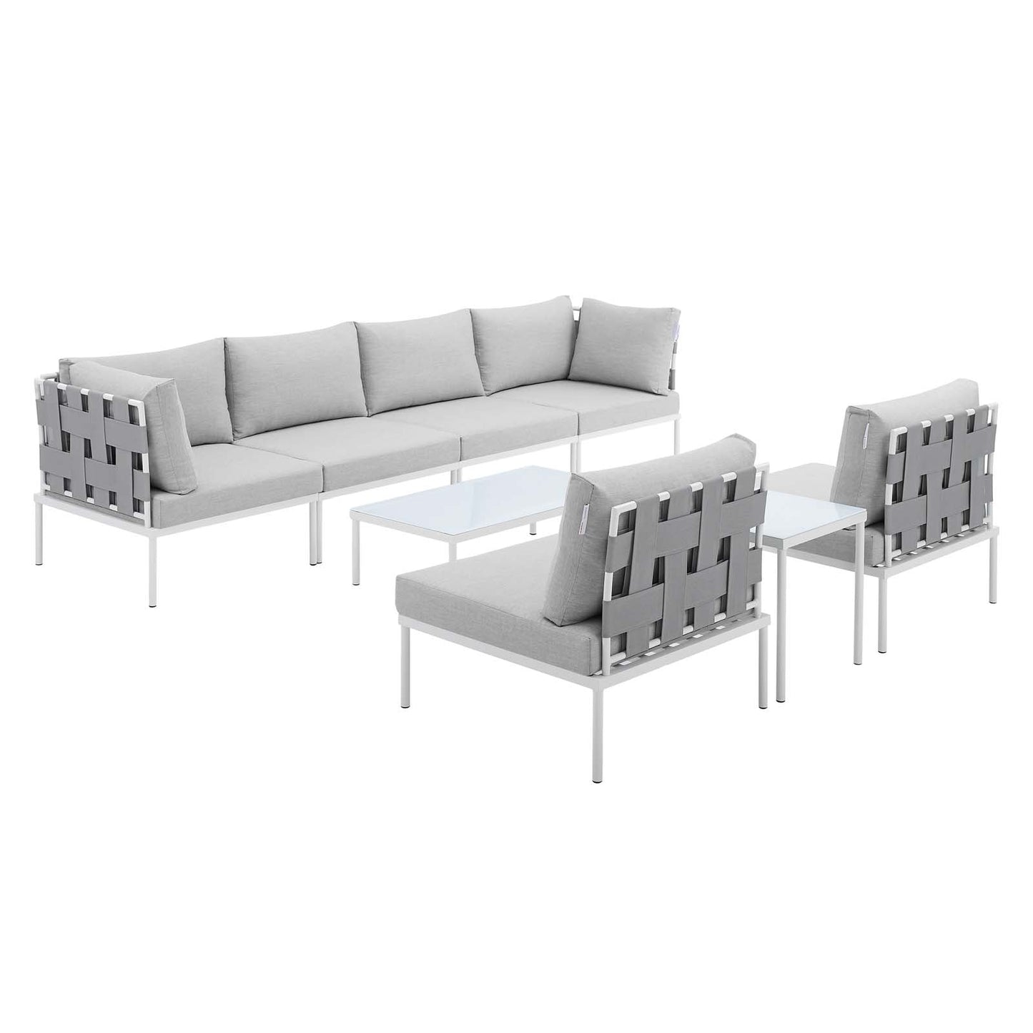 Harmony 8-Piece  Sunbrella® Outdoor Patio Aluminum Sectional Sofa Set By Modway - EEI-4945 | Outdoor Sofas, Loveseats & Sectionals