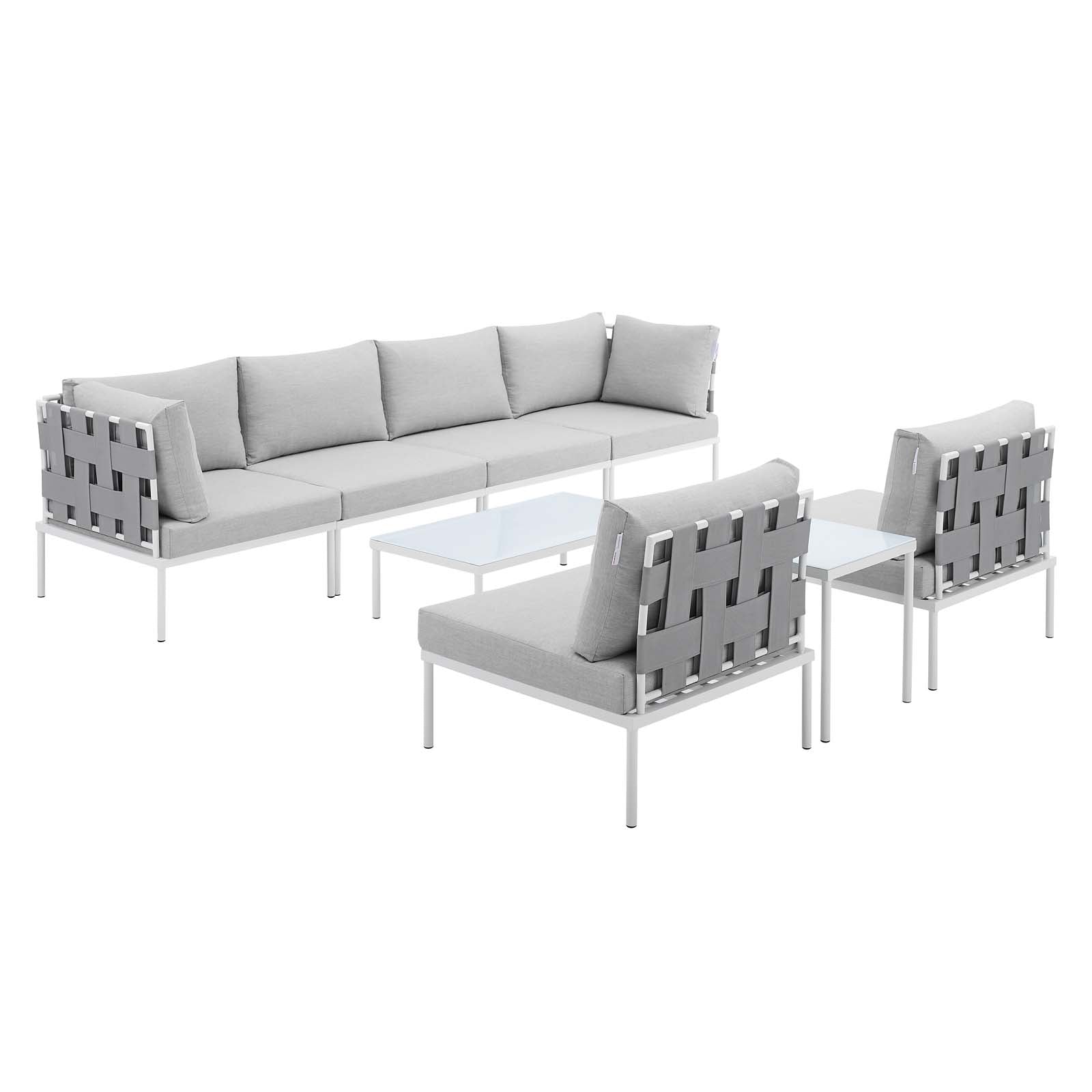 Harmony 8-Piece  Sunbrella® Outdoor Patio Aluminum Sectional Sofa Set By Modway - EEI-4945 | Outdoor Sofas, Loveseats & Sectionals