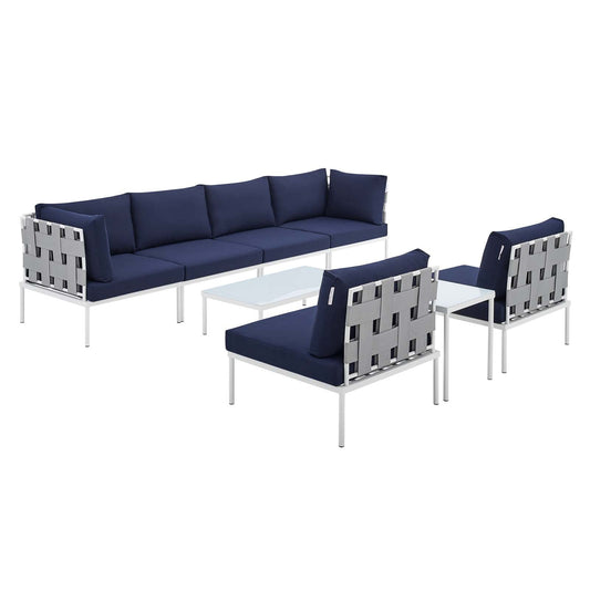 Harmony 8-Piece  Sunbrella® Outdoor Patio Aluminum Sectional Sofa Set By Modway - EEI-4945 | Outdoor Sofas, Loveseats & Sectionals - 2