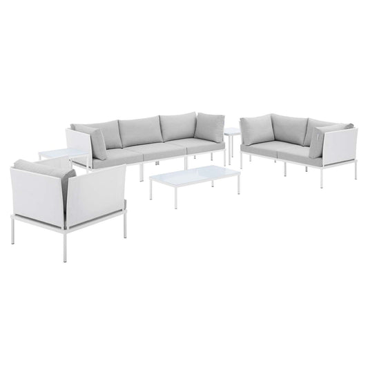 Harmony 8-Piece  Sunbrella® Outdoor Patio Aluminum Seating Set By Modway | Outdoor Sofas, Loveseats & Sectionals