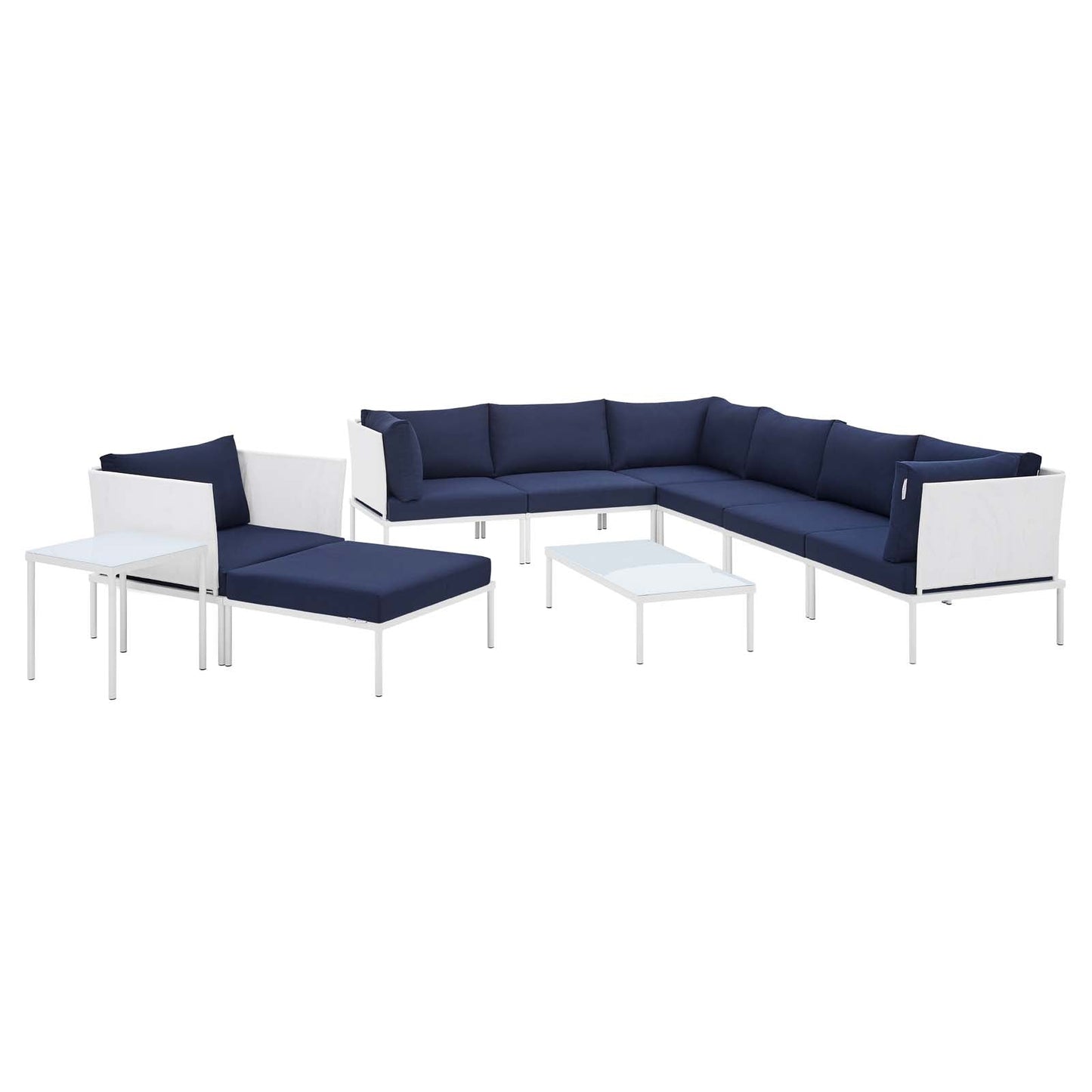 Harmony 10-Piece  Sunbrella® Outdoor Patio Aluminum Sectional Sofa Set By Modway | Outdoor Sofas, Loveseats & Sectionals | 