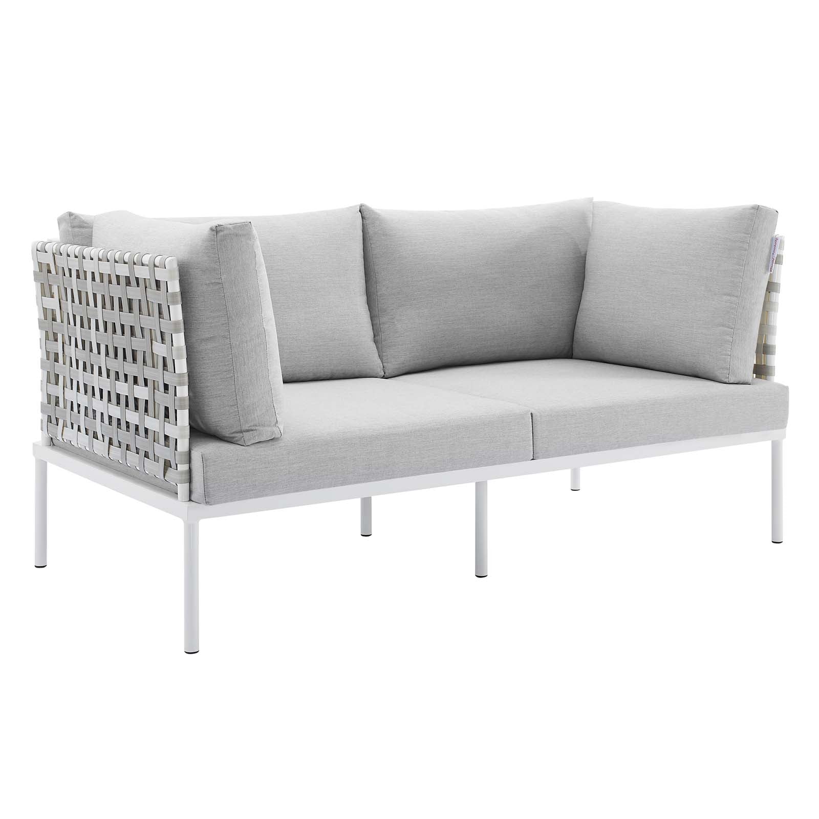 Harmony Sunbrella® Basket Weave Outdoor Patio Aluminum Loveseat By Modway | Outdoor Sofas, Loveseats & Sectionals