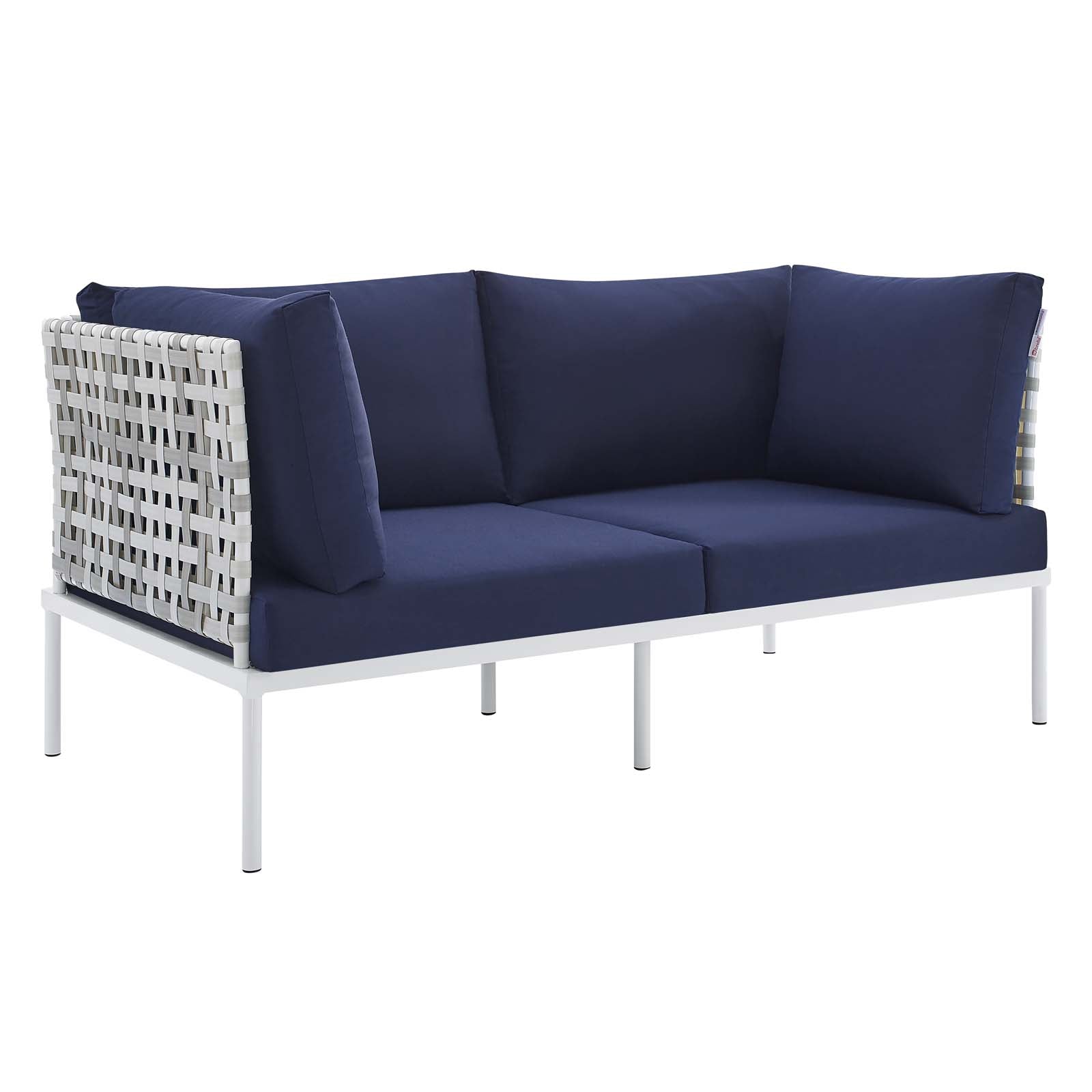 Harmony Sunbrella® Basket Weave Outdoor Patio Aluminum Loveseat By Modway | Outdoor Sofas, Loveseats & Sectionals | 