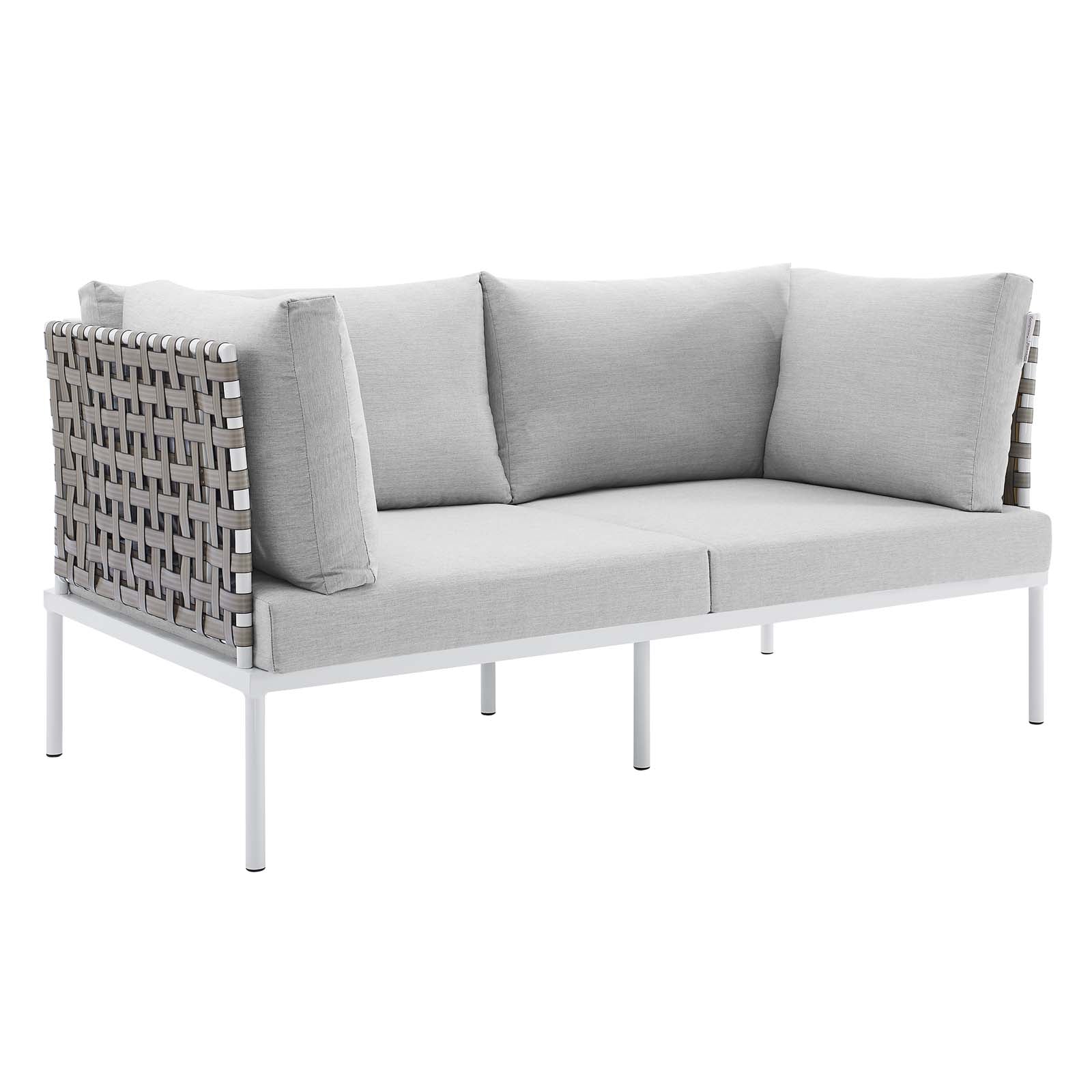 Harmony Sunbrella® Basket Weave Outdoor Patio Aluminum Loveseat By Modway - EEI-4962 | Outdoor Sofas, Loveseats & Sectionals