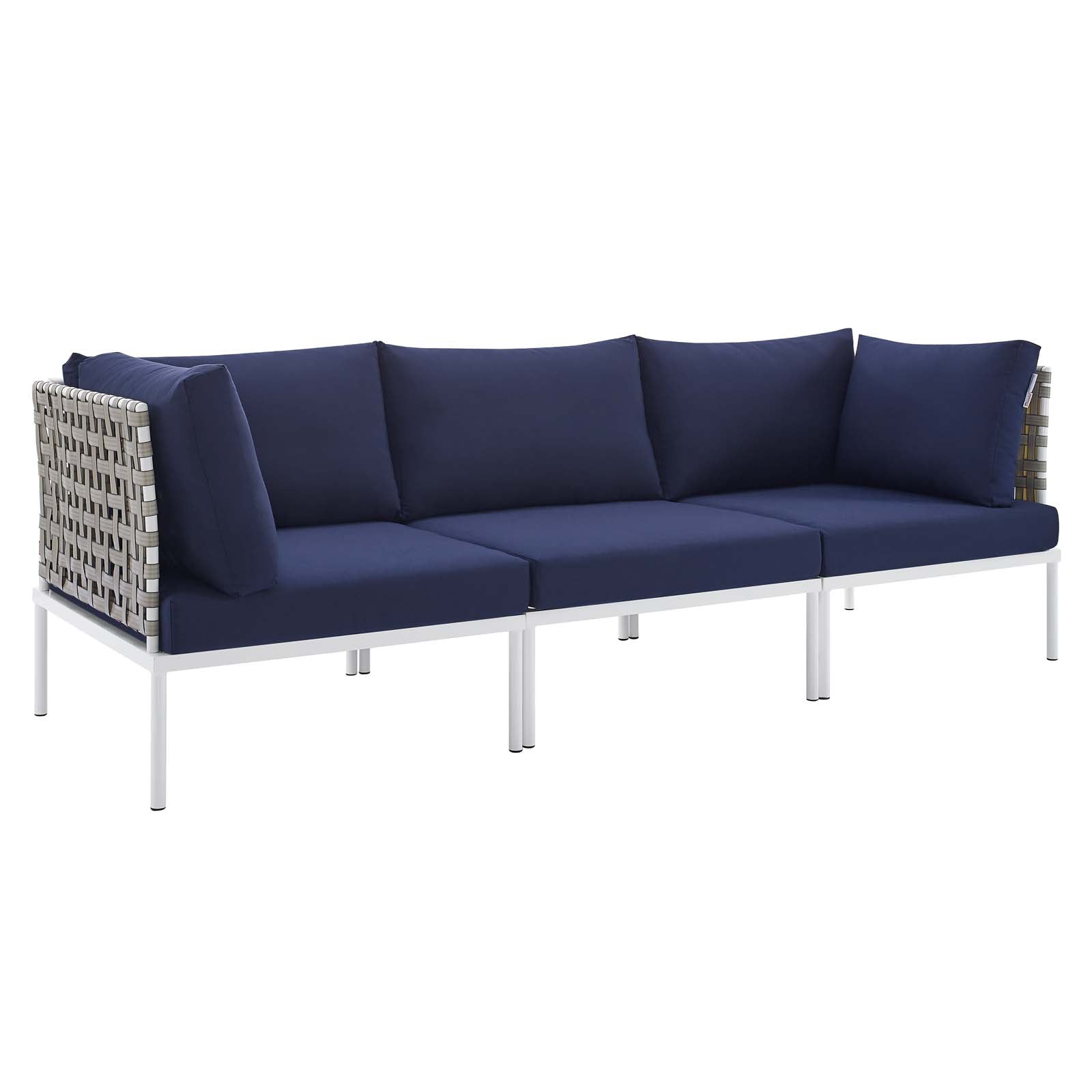 Harmony Sunbrella® Basket Weave Outdoor Patio Aluminum Sofa By Modway | Outdoor Sofas, Loveseats & Sectionals