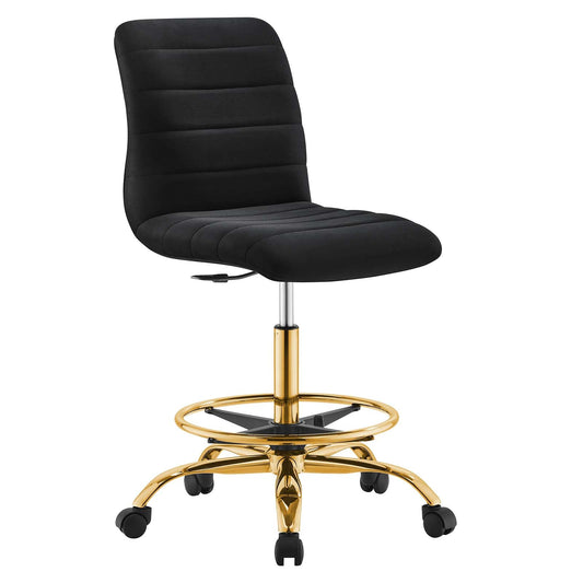 Ripple Armless Performance Velvet Drafting Chair By Modway - EEI-4976 | Office Chairs | Modishstore