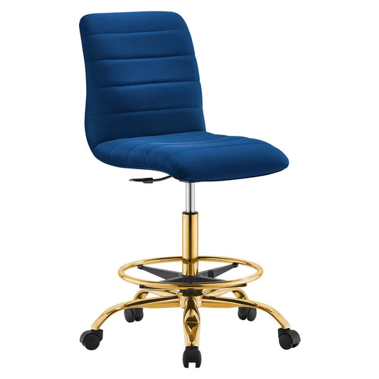 Ripple Armless Performance Velvet Drafting Chair By Modway - EEI-4976 | Office Chairs | Modishstore - 5