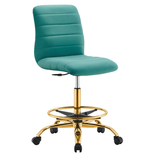 Ripple Armless Performance Velvet Drafting Chair By Modway - EEI-4976 | Office Chairs | Modishstore - 6
