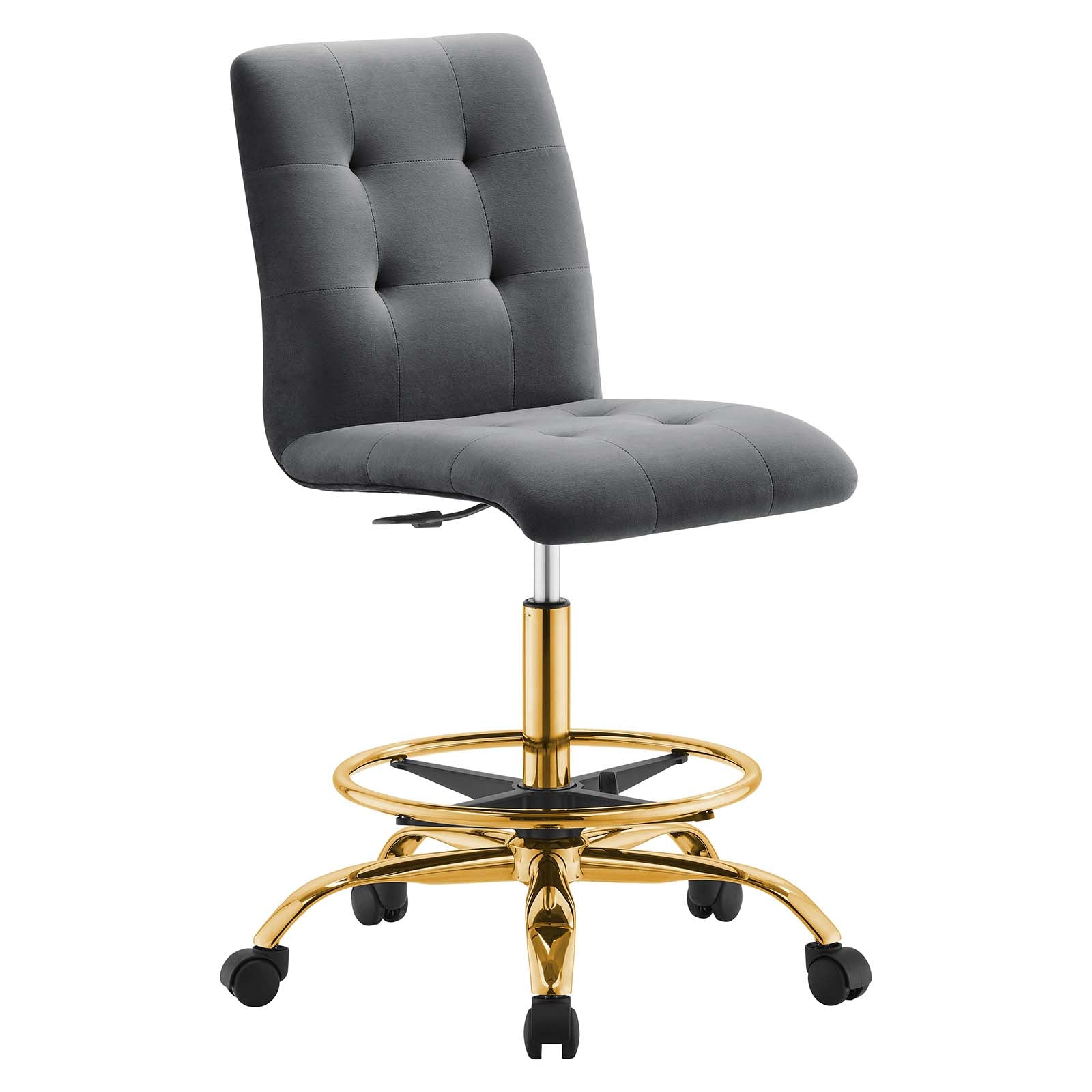 Prim Armless Performance Velvet Drafting Chair By Modway - EEI-4977 | Office Chairs | Modishstore - 3