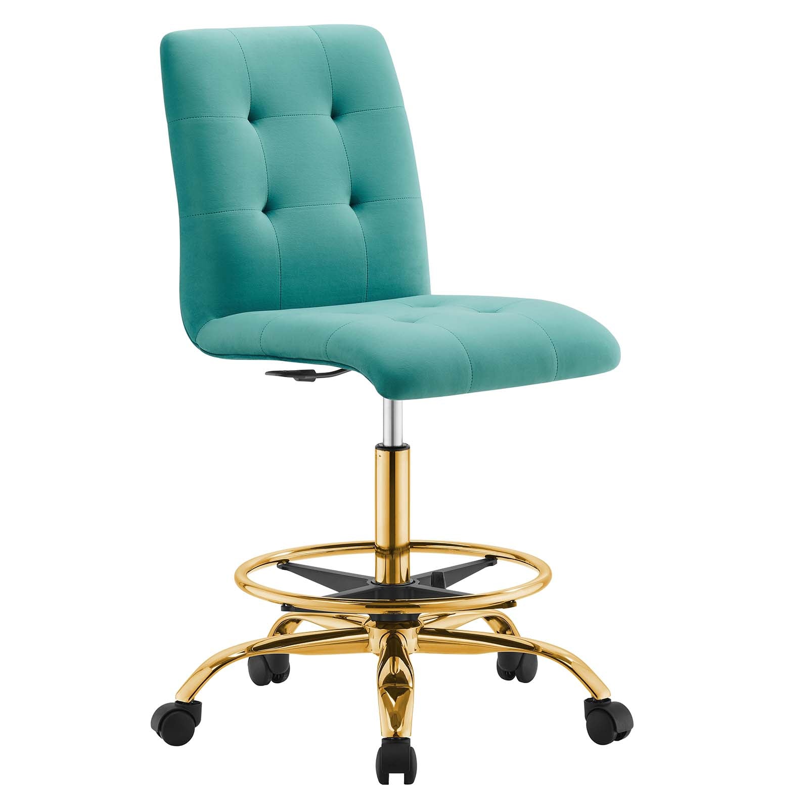 Prim Armless Performance Velvet Drafting Chair By Modway - EEI-4977 | Office Chairs | Modishstore - 6