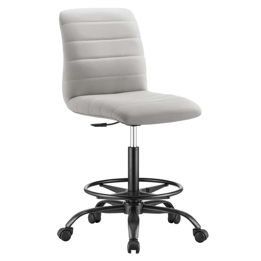 Ripple Armless Vegan Leather Drafting Chair By Modway - EEI-4978 | Office Chairs | Modishstore