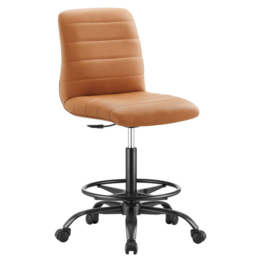 Ripple Armless Vegan Leather Drafting Chair By Modway - EEI-4978 | Office Chairs | Modishstore - 2