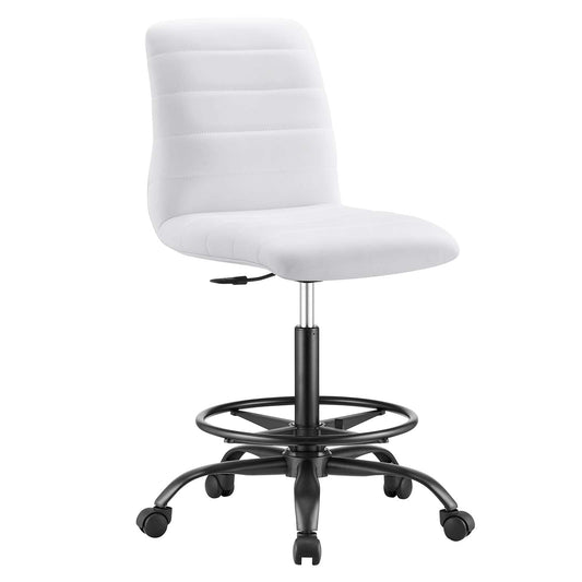 Ripple Armless Vegan Leather Drafting Chair By Modway - EEI-4978 | Office Chairs | Modishstore - 3