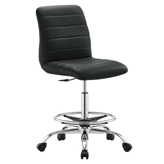 Ripple Armless Vegan Leather Drafting Chair By Modway - EEI-4980 | Office Chairs | Modishstore
