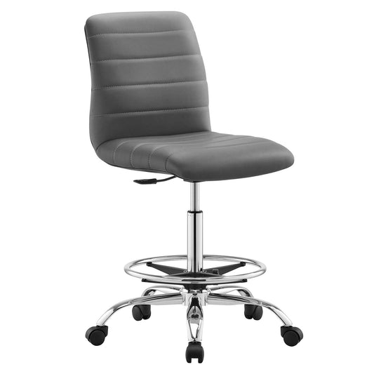 Ripple Armless Vegan Leather Drafting Chair By Modway - EEI-4980 | Office Chairs | Modishstore - 2