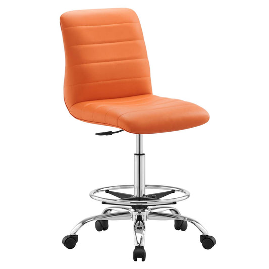 Ripple Armless Vegan Leather Drafting Chair By Modway - EEI-4980 | Office Chairs | Modishstore - 3