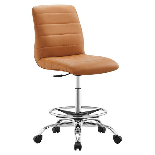 Ripple Armless Vegan Leather Drafting Chair By Modway - EEI-4980 | Office Chairs | Modishstore - 4