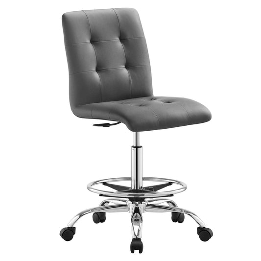 Prim Armless Vegan Leather Drafting Chair By Modway - EEI-4981 | Office Chairs | Modishstore - 2