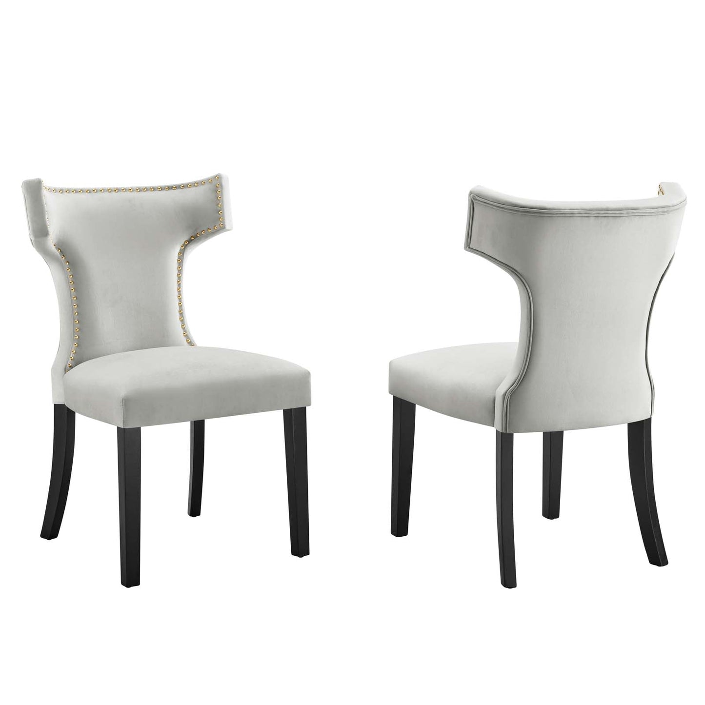 Curve Performance Velvet Dining Chairs - Set of 2 By Modway | Dining Chairs | 