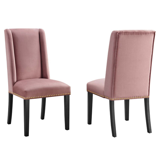 Baron Performance Velvet Dining Chairs - Set of 2 By Modway | Dining Chairs | 
