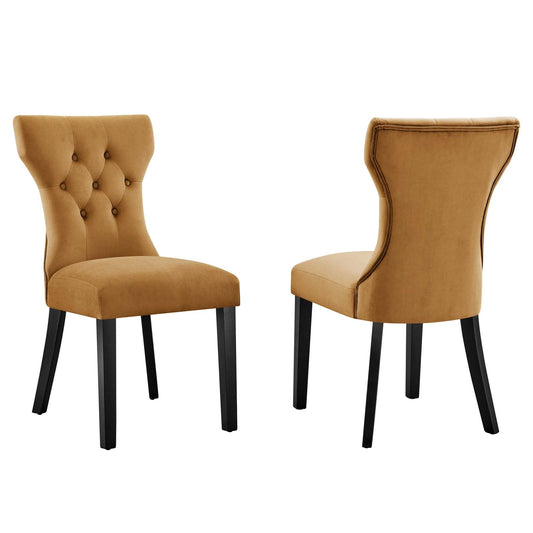 Silhouette Performance Velvet Dining Chairs - Set of 2 By Modway | Dining Chairs | Modishstore-3