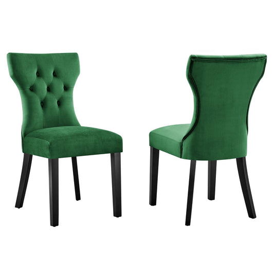 Silhouette Performance Velvet Dining Chairs - Set of 2 By Modway | Dining Chairs | Modishstore-5
