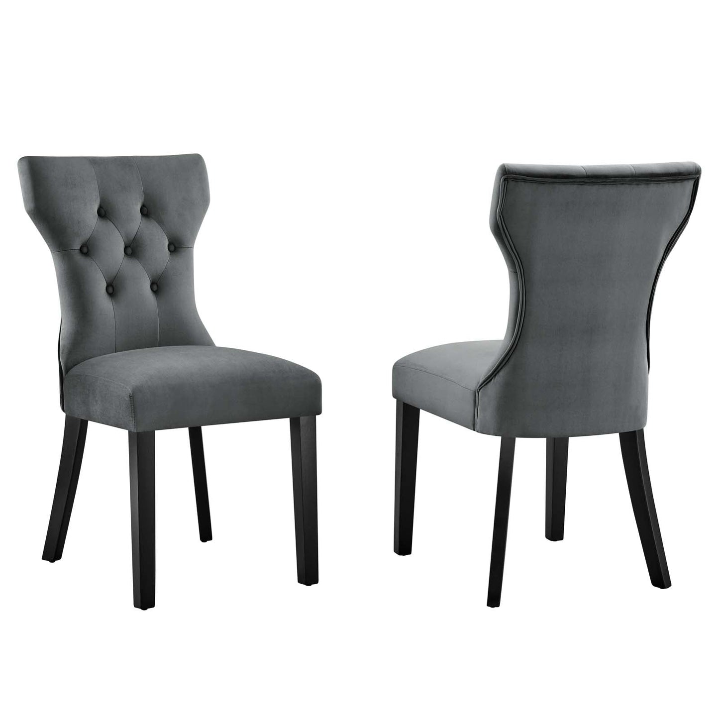 Silhouette Performance Velvet Dining Chairs - Set of 2 By Modway | Dining Chairs | Modishstore-6