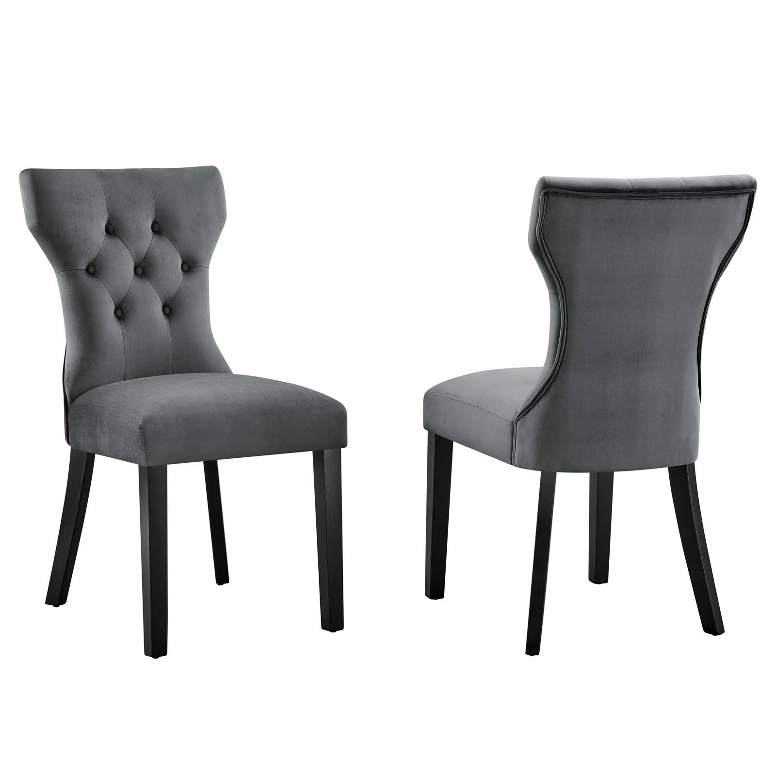 Silhouette Performance Velvet Dining Chairs - Set of 2 By Modway | Dining Chairs | Modishstore-6