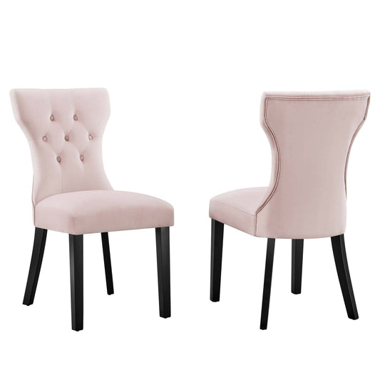 Silhouette Performance Velvet Dining Chairs - Set of 2 By Modway | Dining Chairs | Modishstore-9
