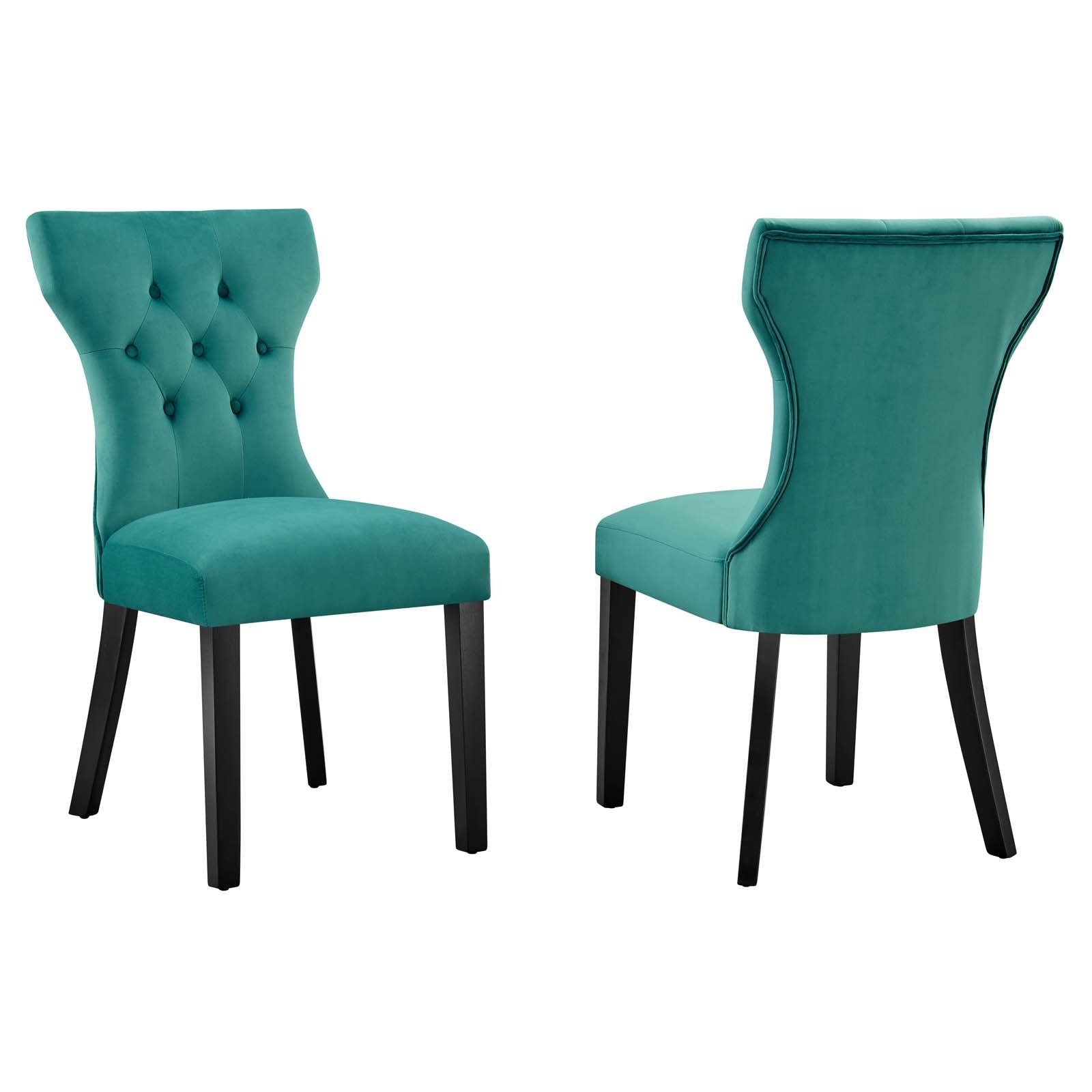 Silhouette Performance Velvet Dining Chairs - Set of 2 By Modway | Dining Chairs | Modishstore-10