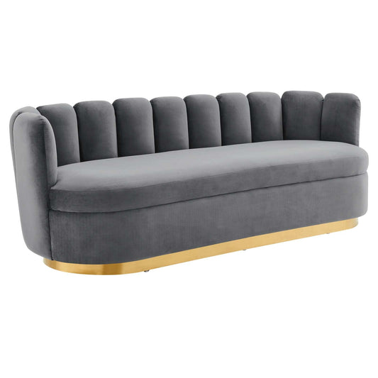 Victoria Channel Tufted Performance Velvet Sofa By Modway | Sofas | Modishstore-2