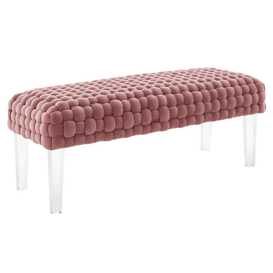 Prologue Woven Performance Velvet Ottoman By Modway | Ottomans | Modishstore