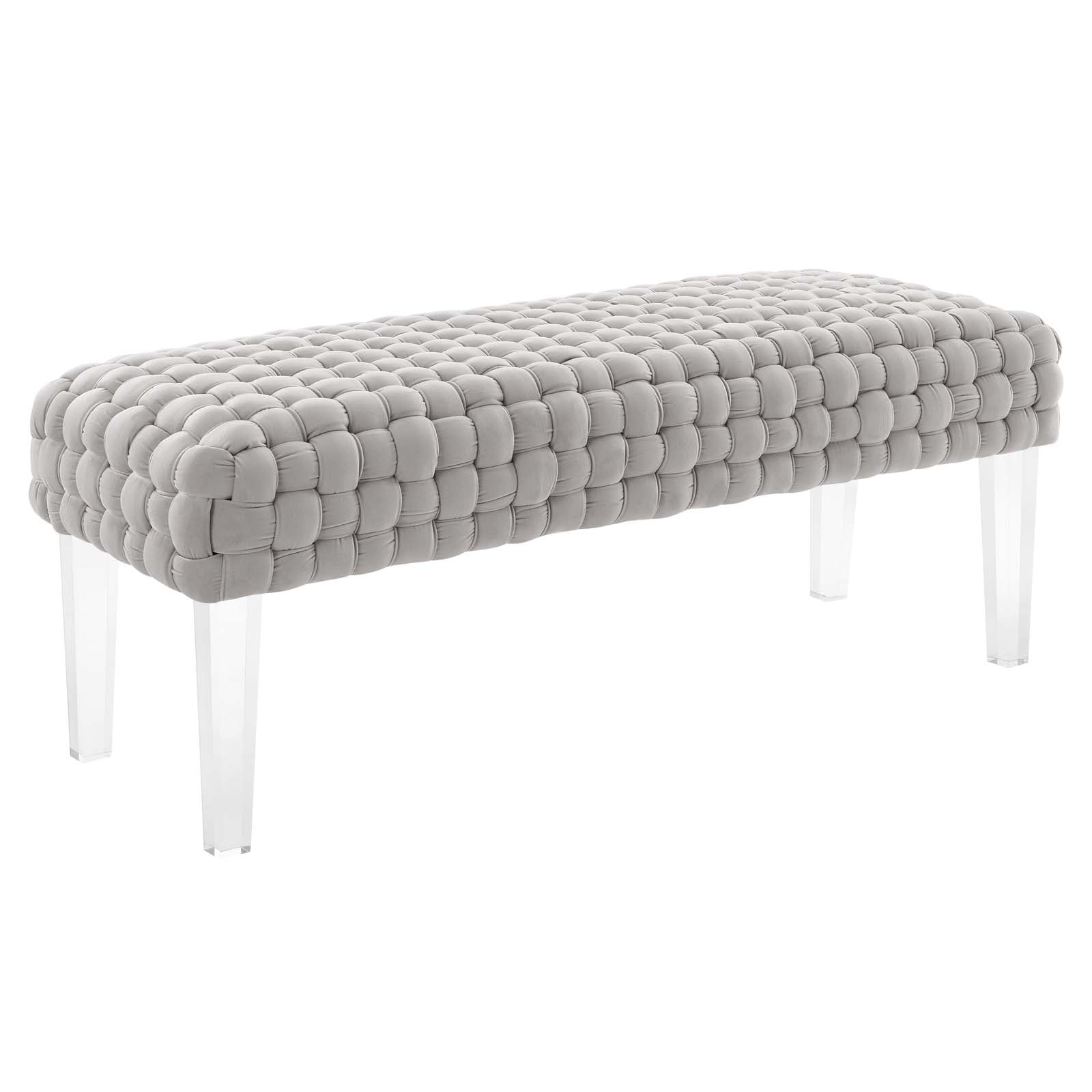Prologue Woven Performance Velvet Ottoman By Modway | Ottomans | Modishstore - 3