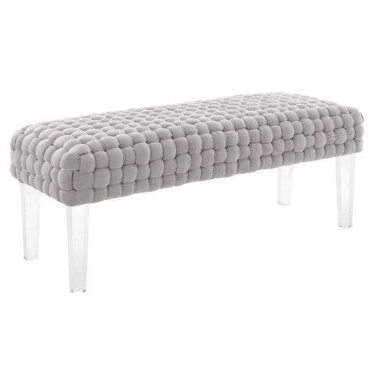 Prologue Woven Performance Velvet Ottoman By Modway | Ottomans | Modishstore - 3
