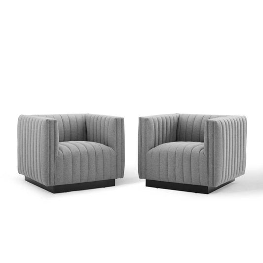 Modway Conjure Tufted Armchair Upholstered Fabric Set of 2 | Armchairs | 