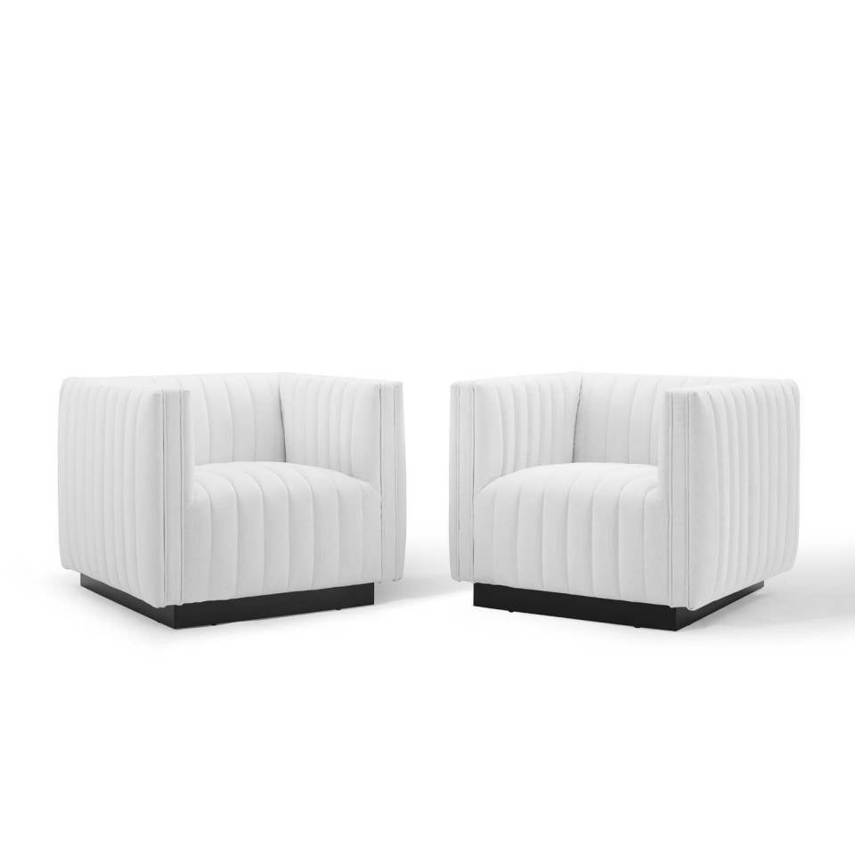 Modway Conjure Tufted Armchair Upholstered Fabric Set of 2 | Armchairs | 