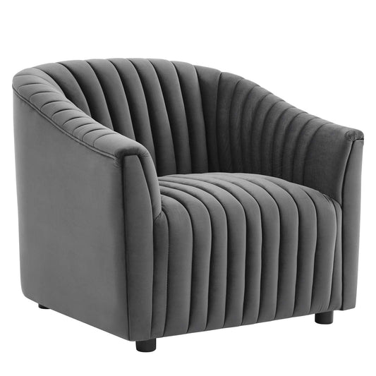 Announce Performance Velvet Channel Tufted Armchair By Modway | Armchairs