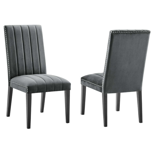 Catalyst Performance Velvet Dining Side Chairs - Set Of 2 By Modway - EEI-5081-GRN | Dining Chairs |  Modishstore - 2