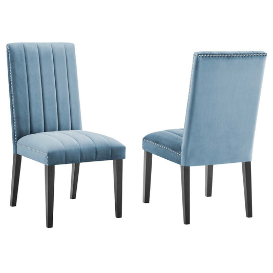 Catalyst Performance Velvet Dining Side Chairs - Set Of 2 By Modway - EEI-5081-GRN | Dining Chairs |  Modishstore - 3