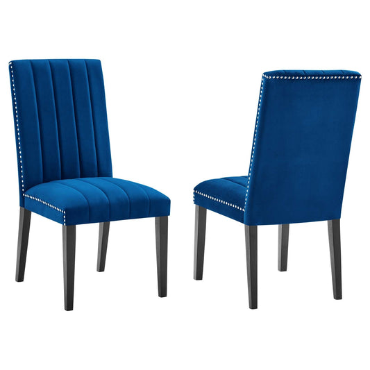 Catalyst Performance Velvet Dining Side Chairs - Set Of 2 By Modway - EEI-5081-GRN | Dining Chairs |  Modishstore - 4
