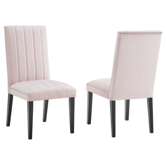 Catalyst Performance Velvet Dining Side Chairs - Set Of 2 By Modway - EEI-5081-GRN | Dining Chairs |  Modishstore - 5