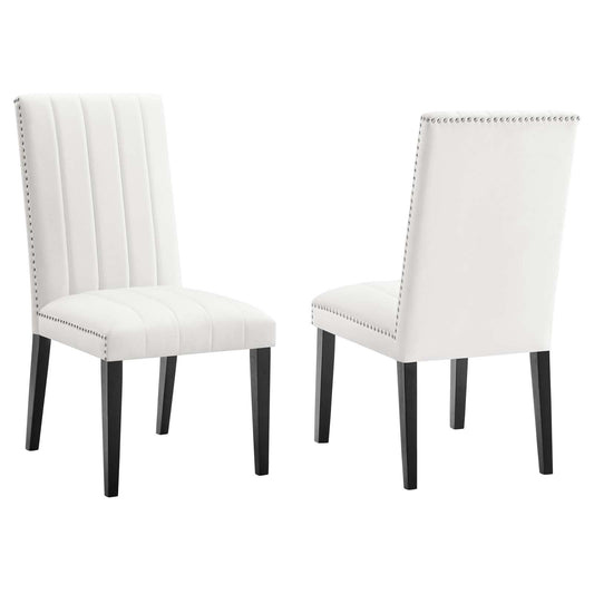 Catalyst Performance Velvet Dining Side Chairs - Set Of 2 By Modway - EEI-5081-GRN | Dining Chairs |  Modishstore - 6