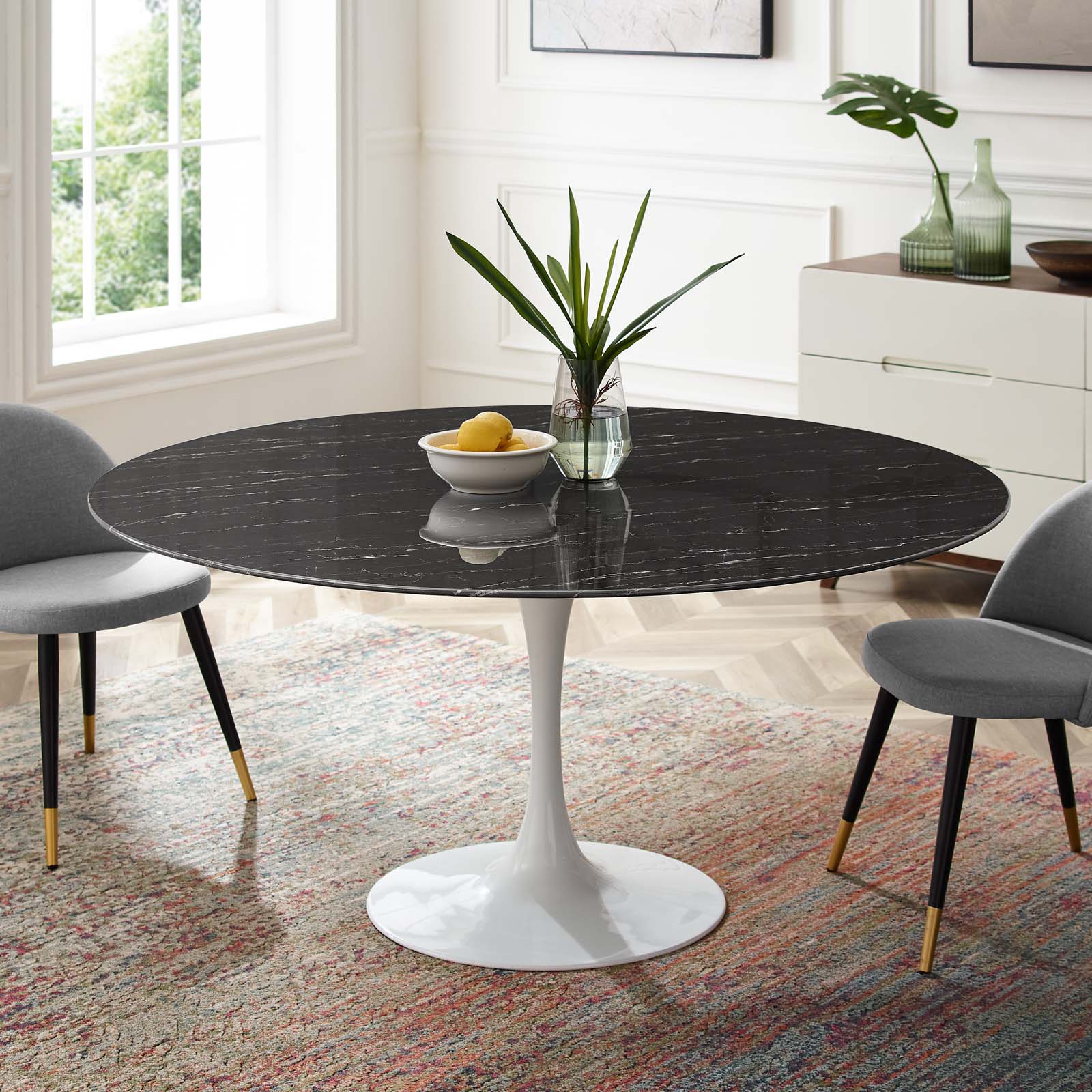 Modway Lippa 60" Artificial Marble Dining Table | Dining Tables | Modishstore