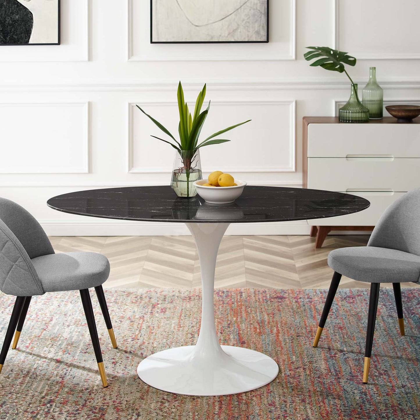 Modway Lippa 54" Artificial Marble Dining Table | Dining Tables | Modishstore